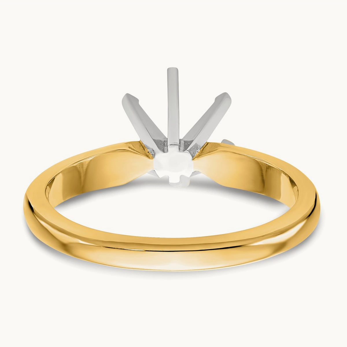 1/2ct. Medium-Wt Knife Edge 6-Prong Ring Mounting, 14K Two-tone