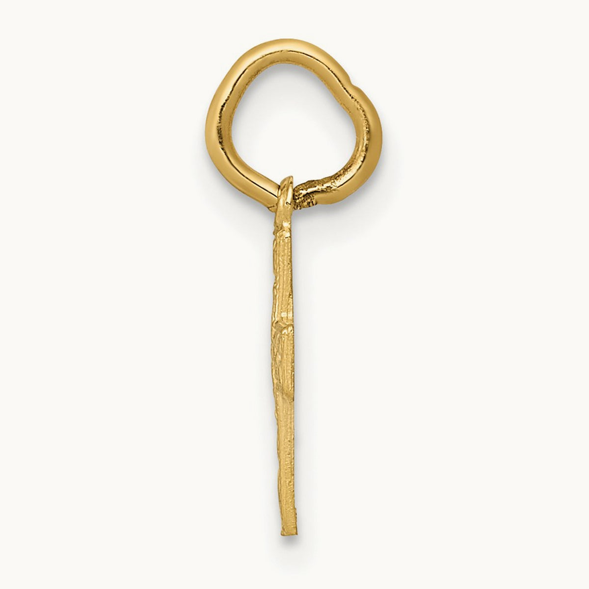 Floral Cross Charm — 14K Yellow Gold