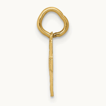 Floral Cross Charm — 14K Yellow Gold