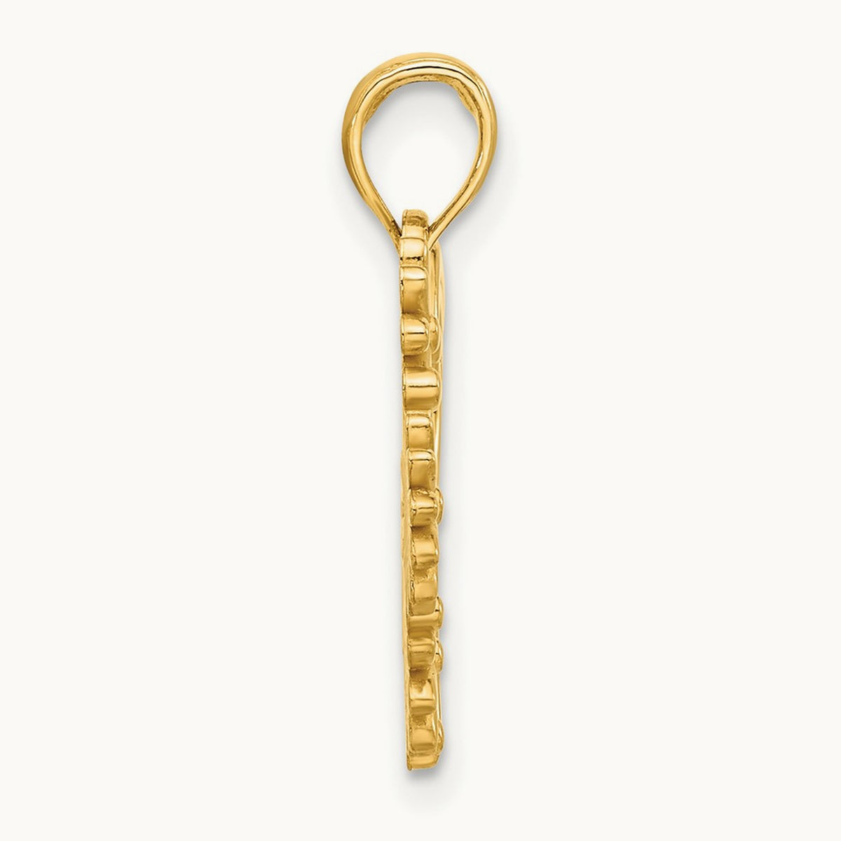 Polished Floral Heart Pendant, 14K