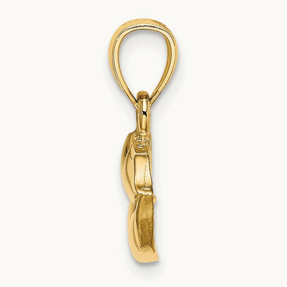 2-D Polished Lips Charm, 14K