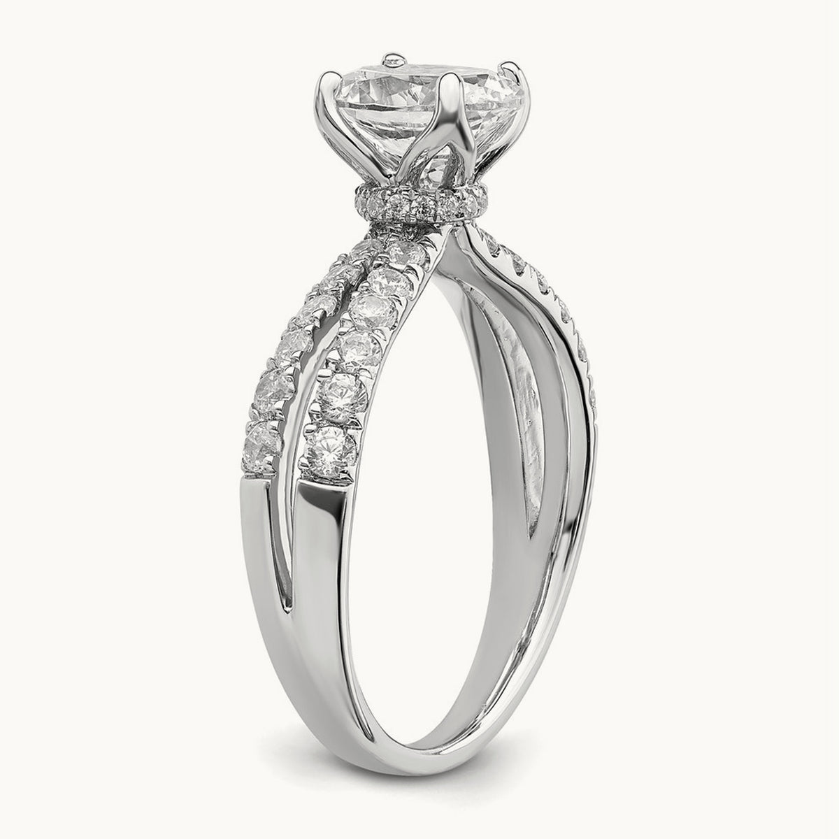 Oval Engagement Ring, 1.50 ct tw Lab-Grown Diamond — 14K White Gold
