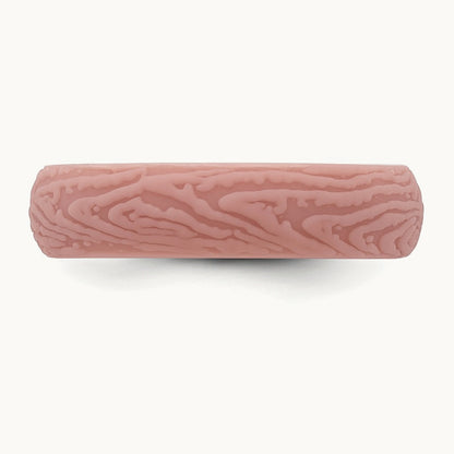Silicone Rose Pink 5.70mm Wood Grain Pattern Band