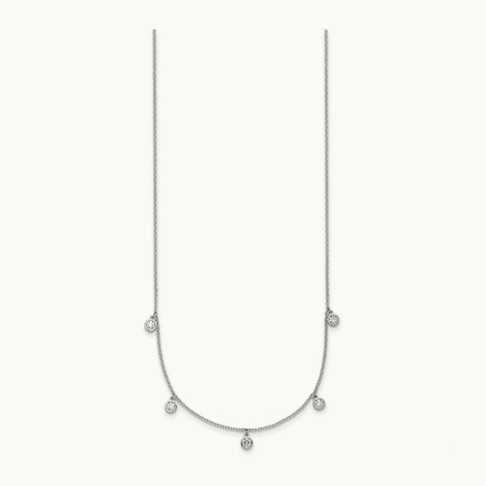 5-station Diamond 18in Necklace — 14K White Gold