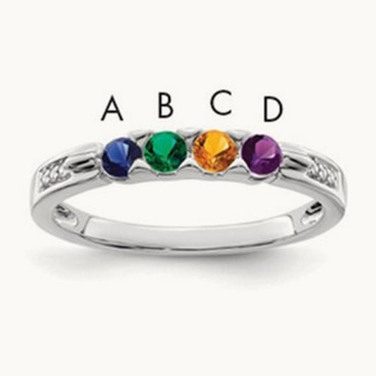 Family Jewelry Diamond Semi-Set Ring, 14K White Gold