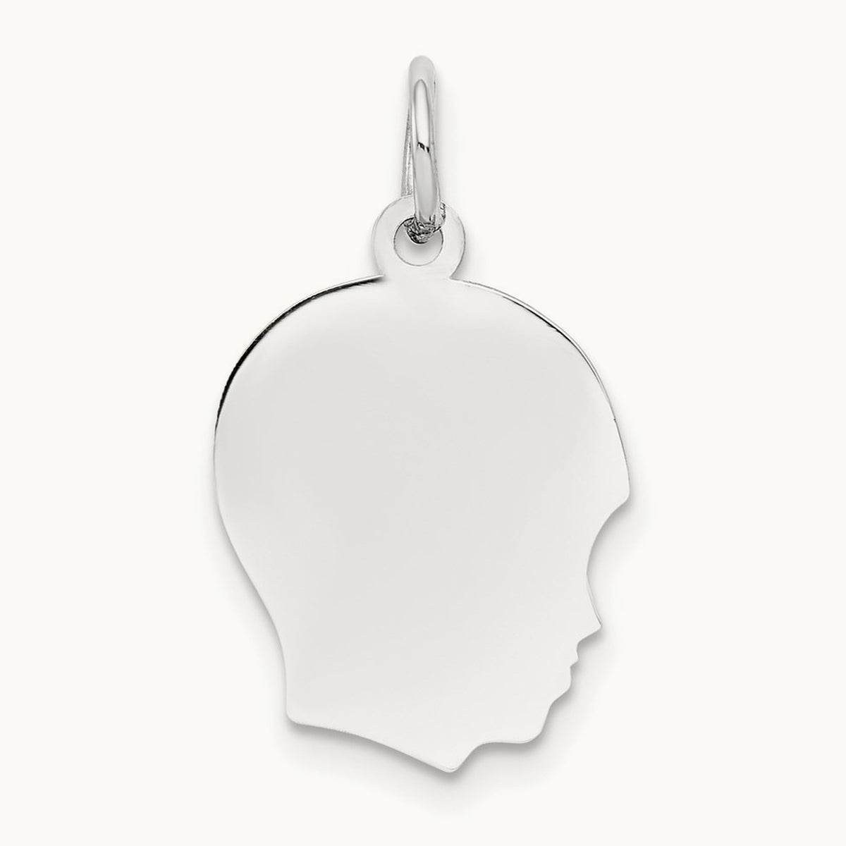 Plain Medium.009 Depth Facing Right Engravable Boy Charm — 22mm