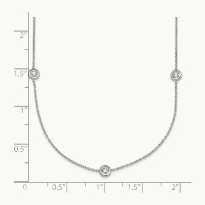 Platinum Polished Bezel Set Station Necklace, 0.75 ct tw Lab-Grown Diamond