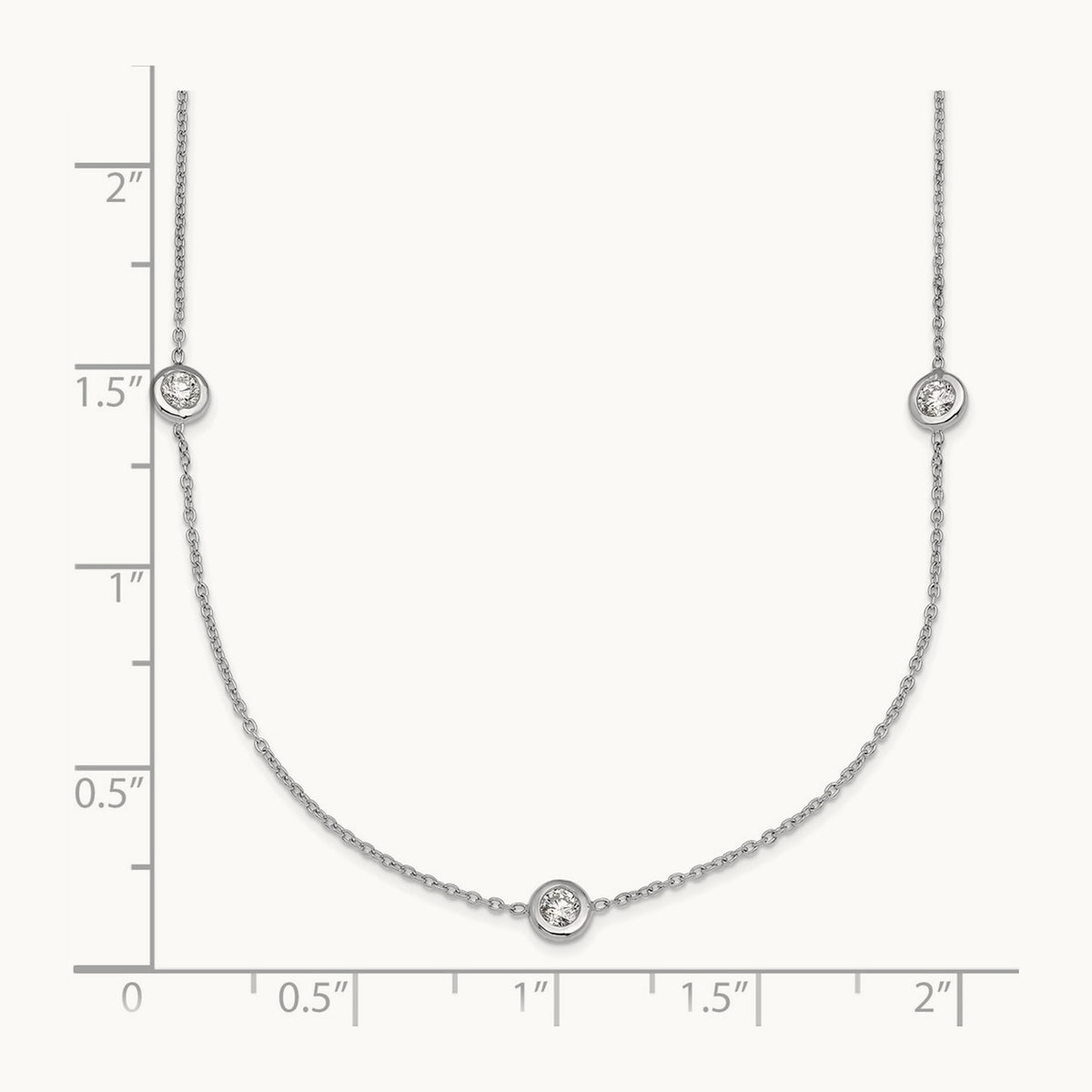Platinum Polished Bezel Set Station Necklace, 0.75 ct tw Lab-Grown Diamond