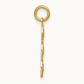 w/Rhodium and D/C 3 Circle Charm, 14K