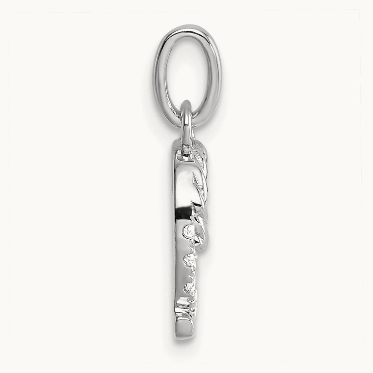 Twisted Diamond Charm — 14K White Gold, Q