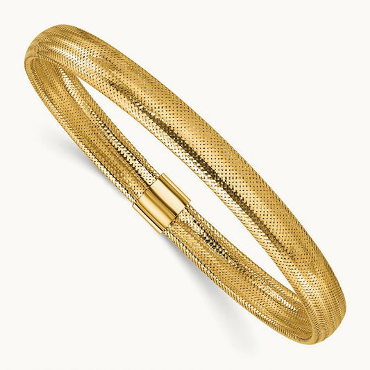 Polished Stretch Slip on Bracelet, 14K — Leslie's