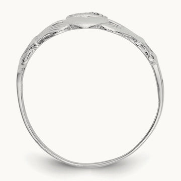 Polished Claddagh Ring, 14K White Gold