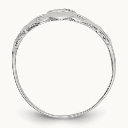 Polished Claddagh Ring, 14K White Gold