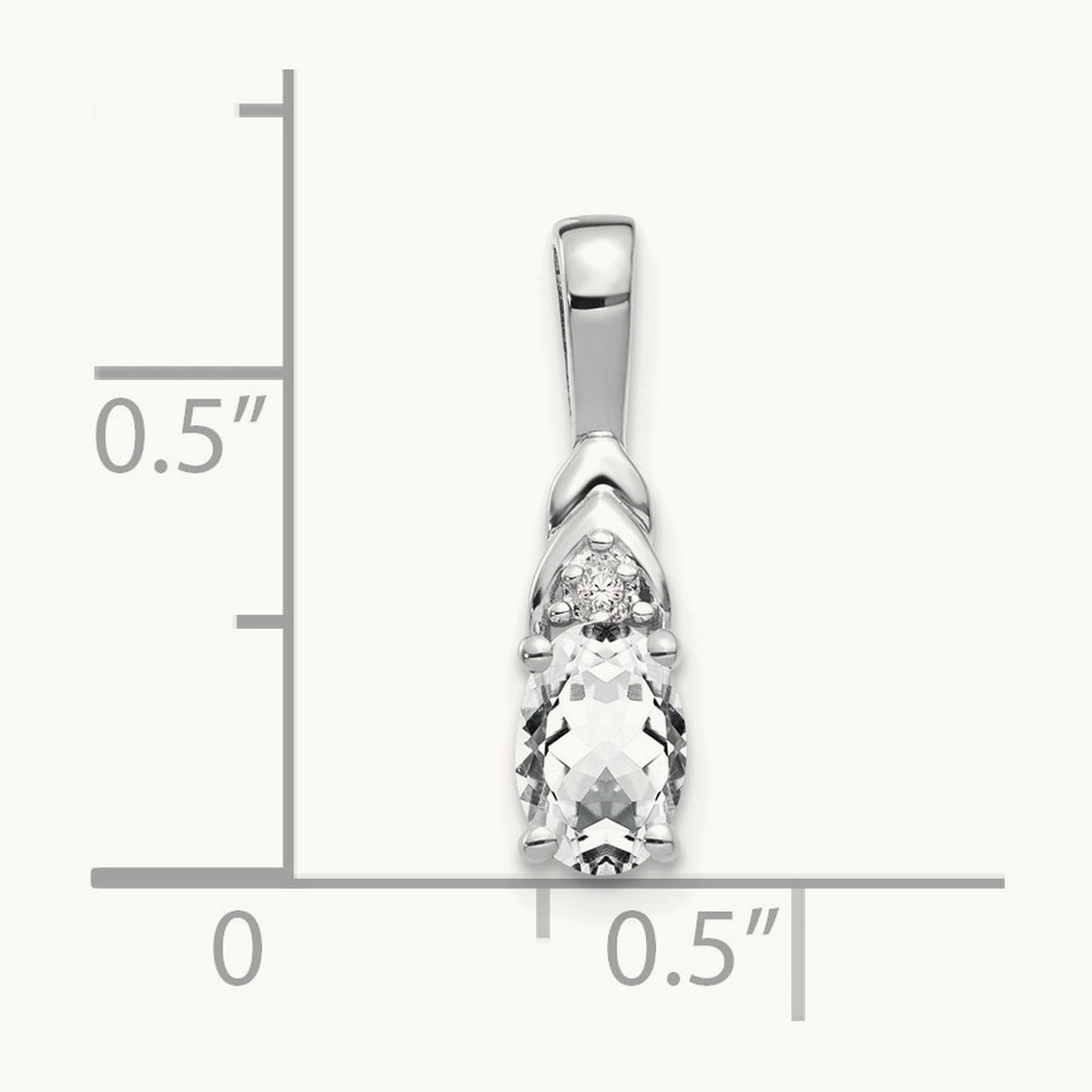 Topaz and Diamond Pendant — 14K White Gold