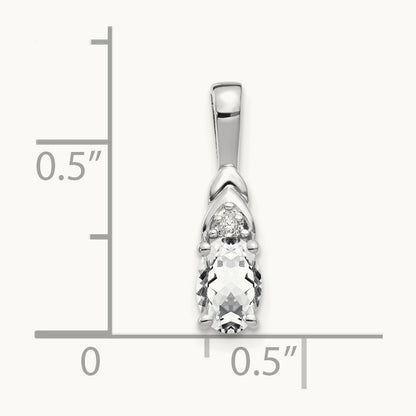 Topaz and Diamond Pendant — 14K White Gold