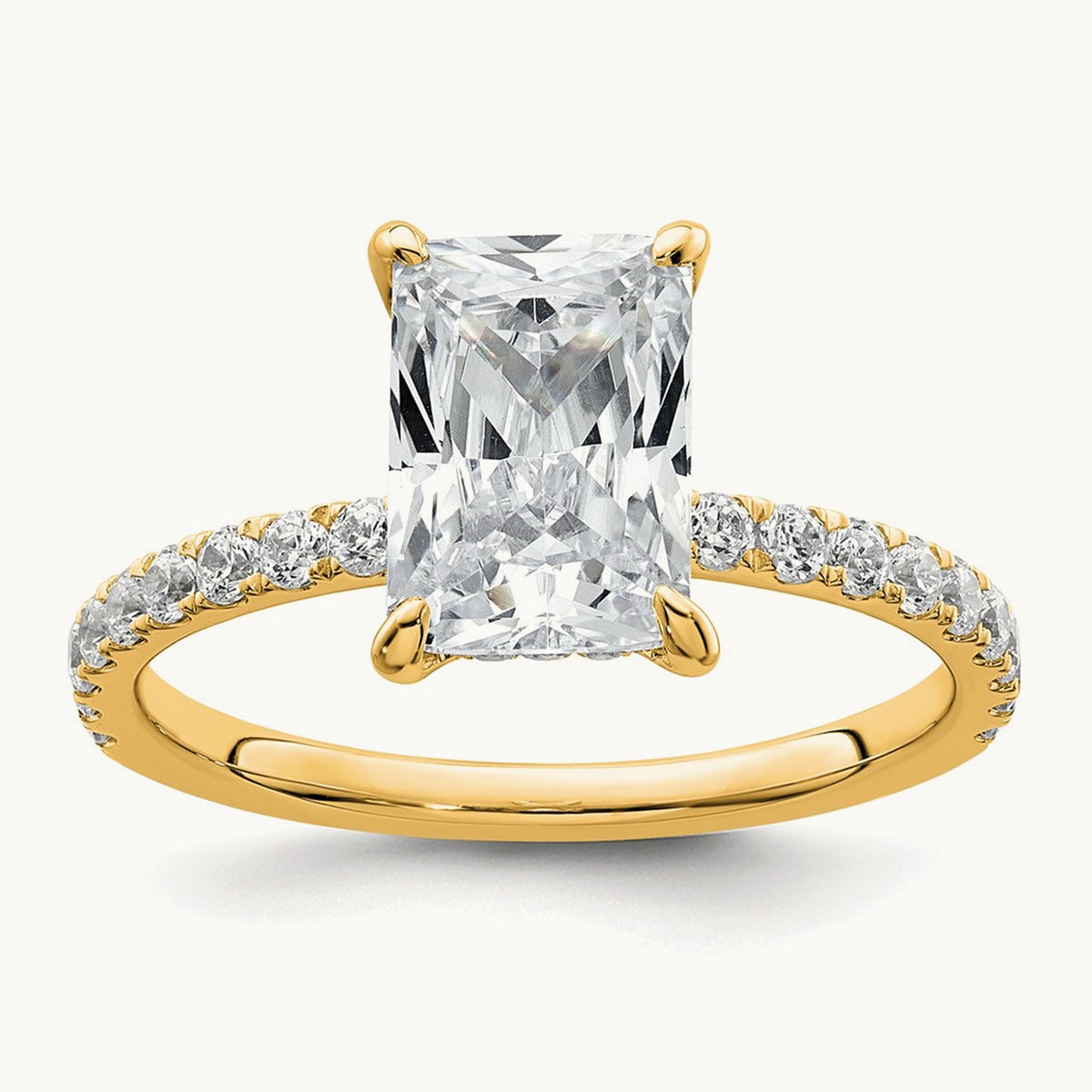 Solitaire with Flair Engagement Ring, 1.25-2.25 ct tw Lab-Grown Diamond — 2 3/8 ct, VS/SI (Great), 14K Yellow Gold