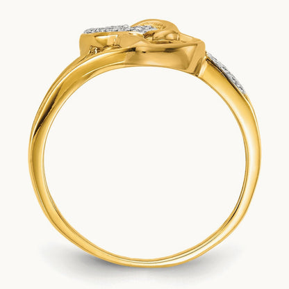 Diamond Hearts Ring — 14K Yellow Gold, 6