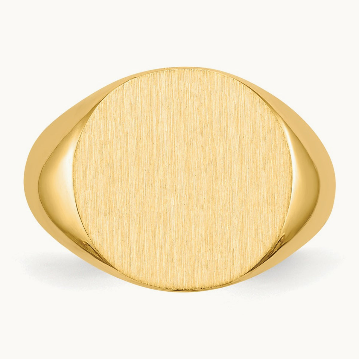 15.5x15. Open Back Signet Ring, 0mm, 14K