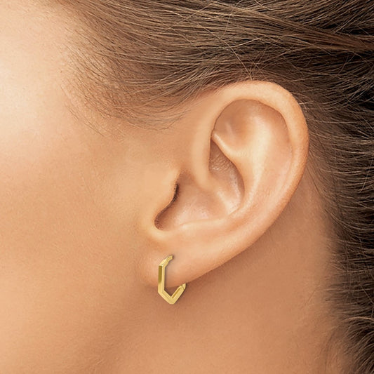 Polished Geometric Hoop Earrings — Leslie's — 14K Yellow Gold