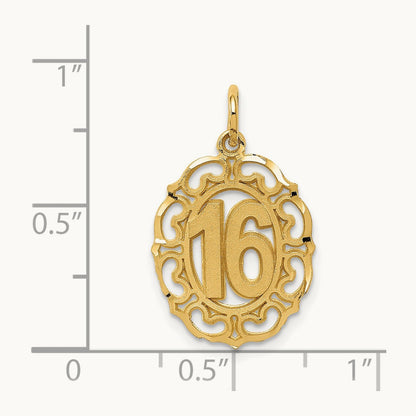 #16 in Oval Circle Pendant, 14K
