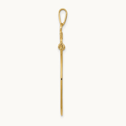 Polished Filigree Heart Charm Holder — 14K Yellow Gold, 35mm
