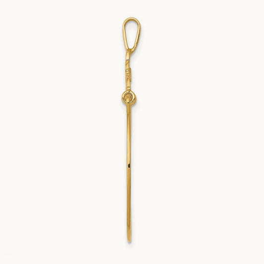 Polished Filigree Heart Charm Holder — 14K Yellow Gold, 35mm