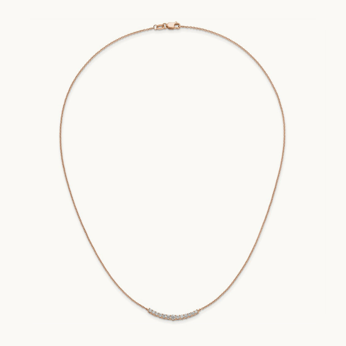 TO Fashion Bar Necklace, 0.50 ct tw Lab-Grown Diamond — 14K Rose Gold