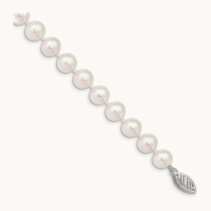 WG 7- White Freshwater Cultured Pearl 8.25in Bracelet, 8mm, 14K