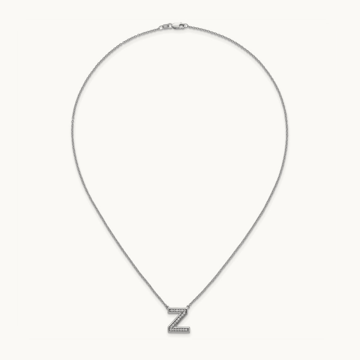Initial Z Necklace, 0.20 ct tw Lab-Grown Diamond