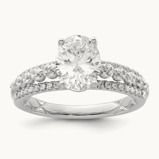 Engagement Ring, 1.75 ct tw Lab-Grown Diamond — 14K White Gold