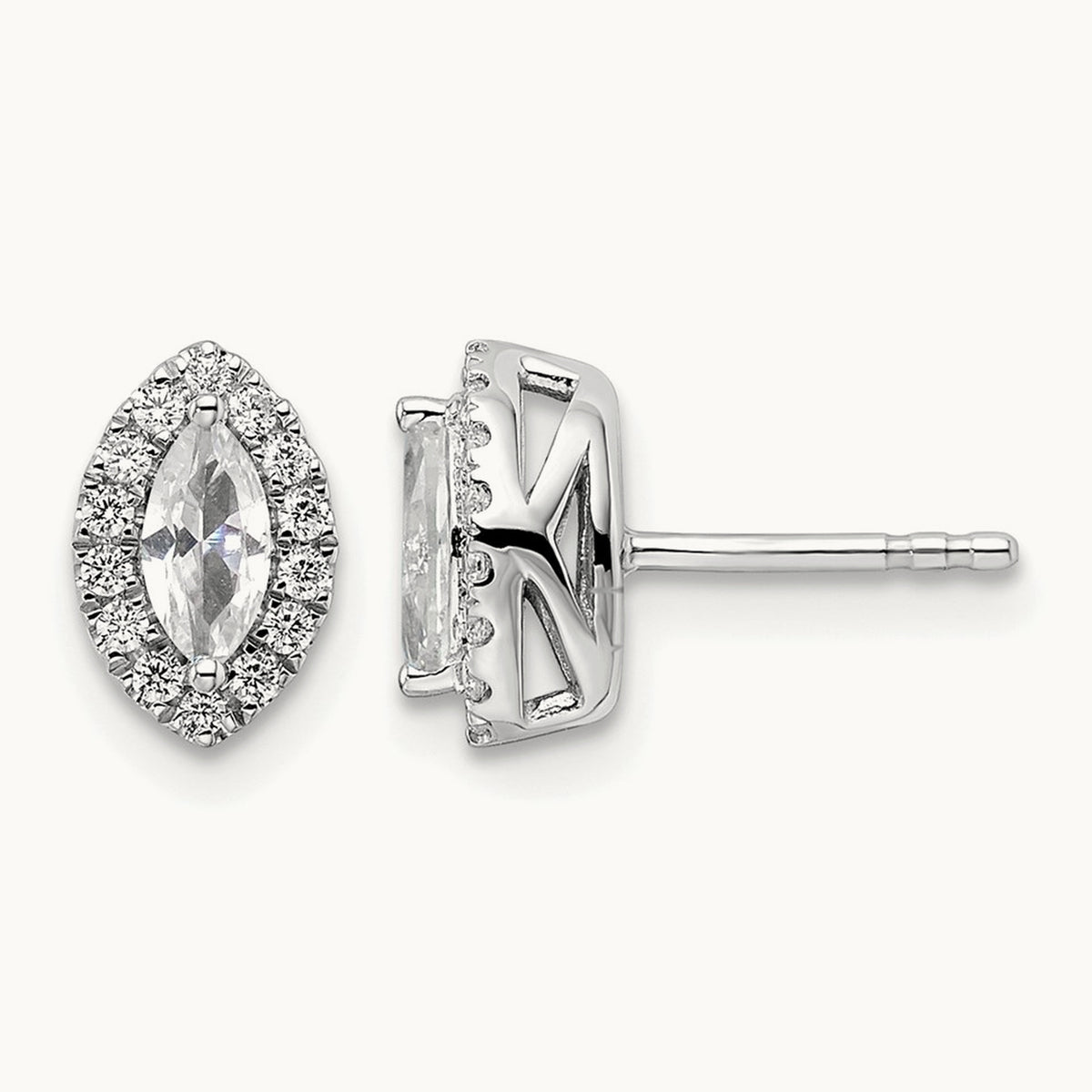 Sapphire April Birthstone Earrings, 0.20 ct tw Lab-Grown Diamond