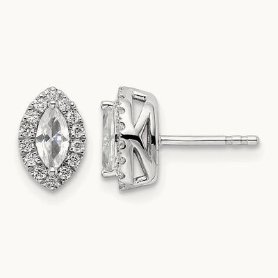 Sapphire April Birthstone Earrings, 0.20 ct tw Lab-Grown Diamond