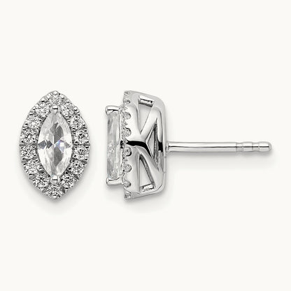 Sapphire April Birthstone Earrings, 0.20 ct tw Lab-Grown Diamond