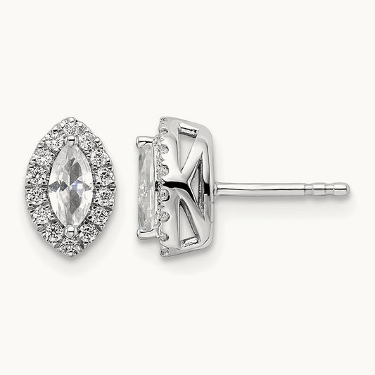 Sapphire April Birthstone Earrings, 0.20 ct tw Lab-Grown Diamond