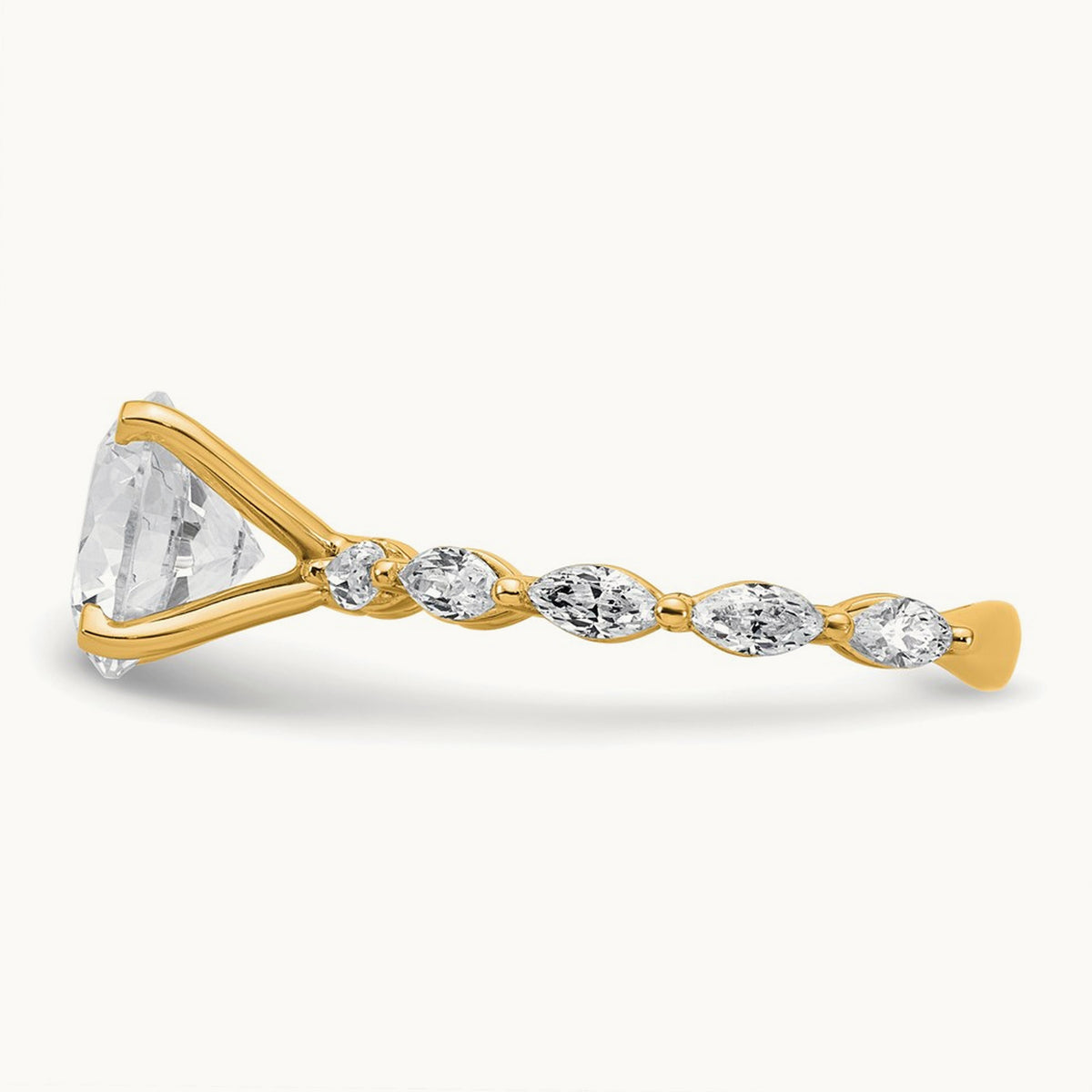 Round Semi-Mount Engagement Ring — 14K Yellow Gold, 7