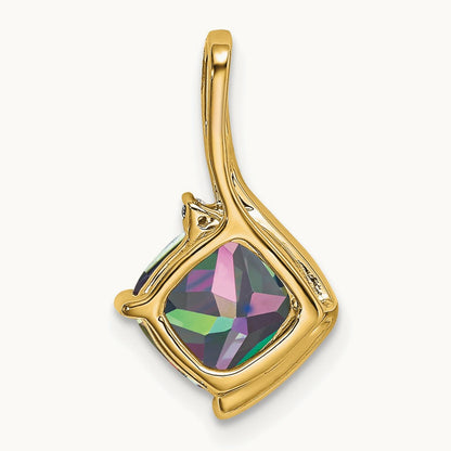 Cushion Mystic Fire Topaz and Diamond Pendant — photo set
