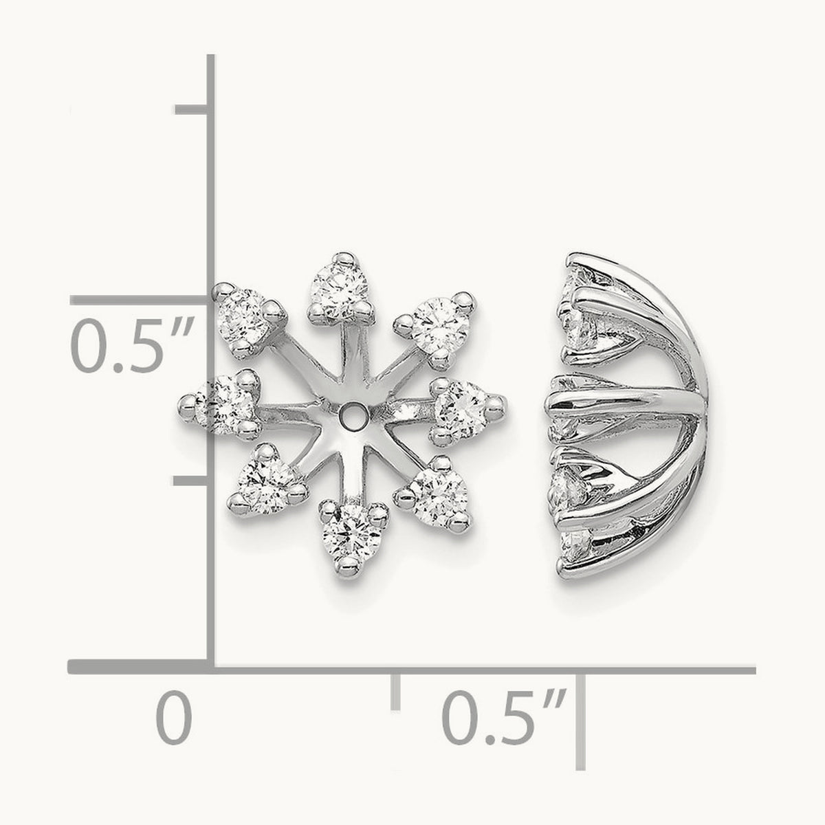 AA Fancy Diamond Earring Jacket, 14K White Gold