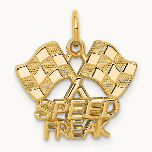 Racing Flags SPEED FREAK Charm, 14K