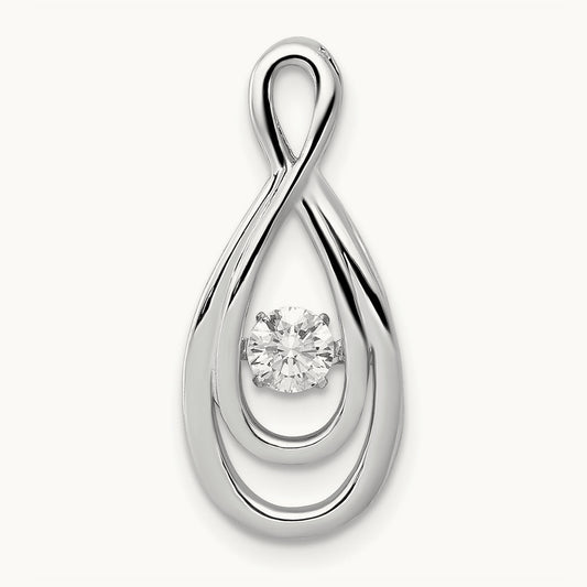 1/4ct. Moving Diamond Infinity Slide Pendant, 14K White Gold