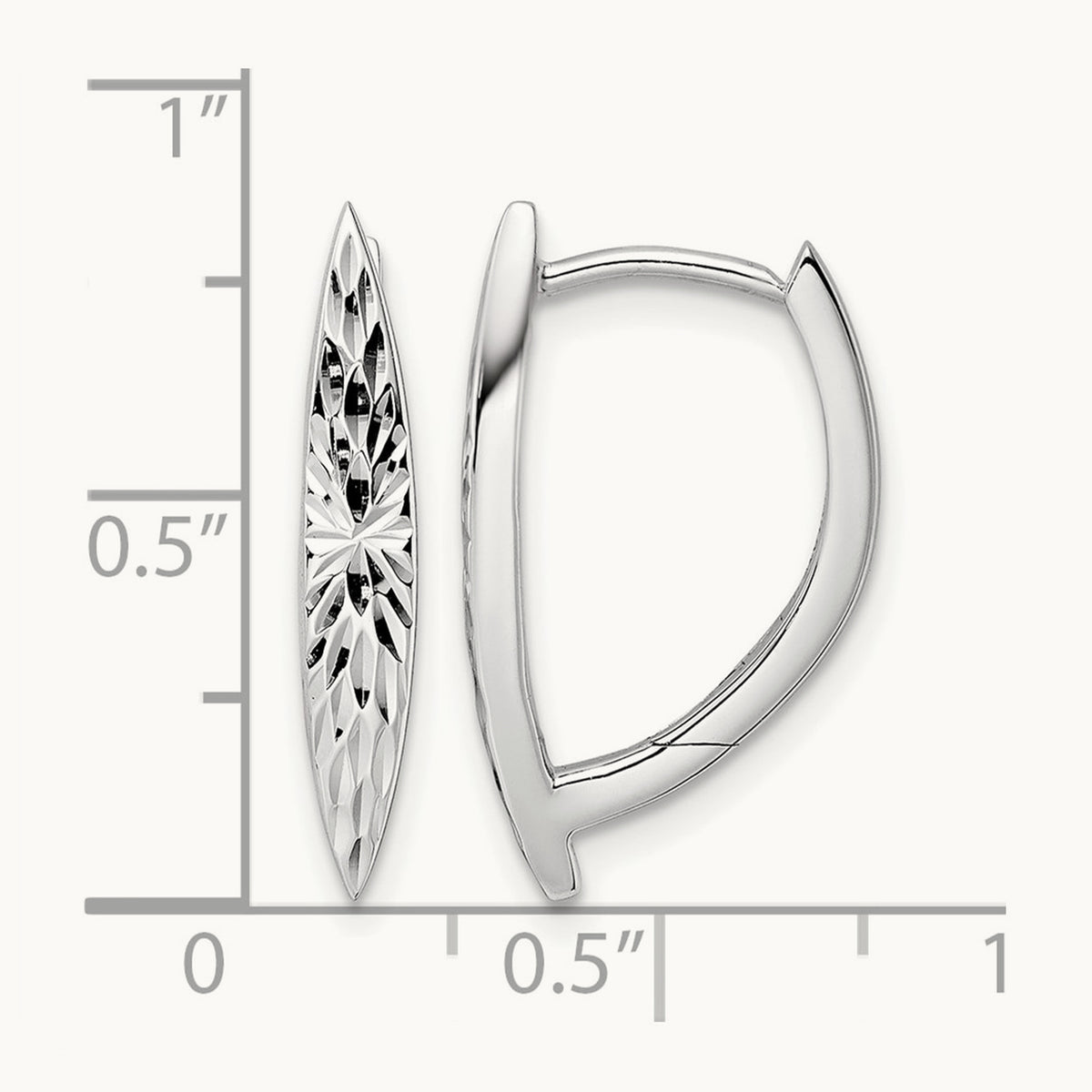 Rhod-plated D/C Hoop Earrings, Sterling Silver — Leslie's