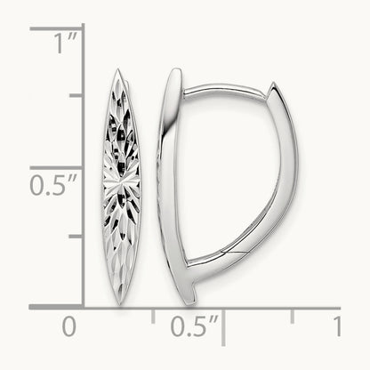 Rhod-plated D/C Hoop Earrings, Sterling Silver — Leslie's