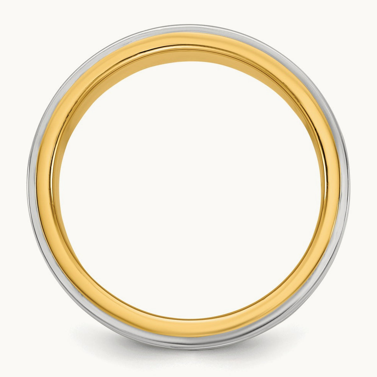 Y/W Double Banded Wedding Band, 8mm, 14K Two-tone