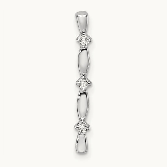 Fashion Bar Chain Slide Pendant, 0.05 ct tw Lab-Grown Diamond
