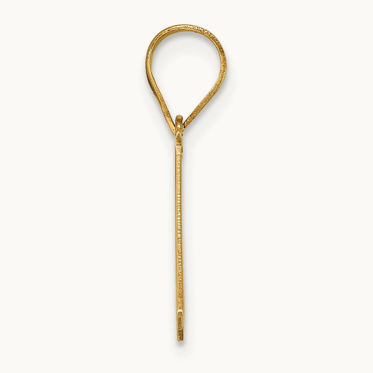 Polished Script Initial Pendant — 14K Yellow Gold, M