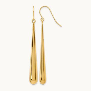 Polished Shepherd Hook Earrings — 14K Yellow Gold