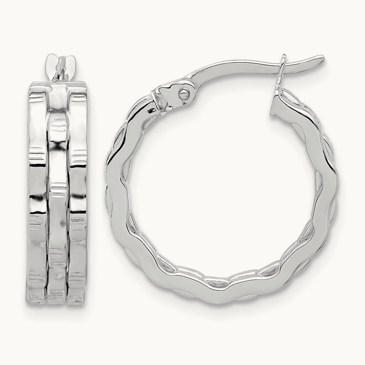 Polished and Textured Hoop Earrings — photo set