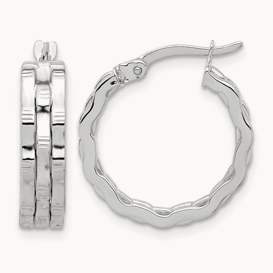 Polished and Textured Hoop Earrings — photo set