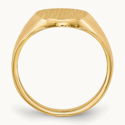 9.5x12. Closed Back Signet Ring, 5mm, 14K