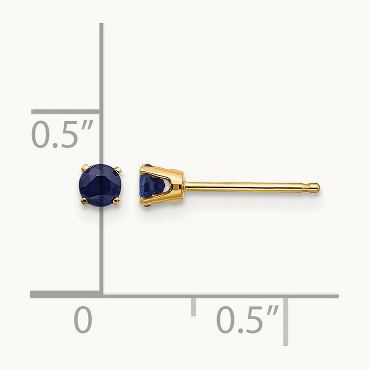 September/Sapphire Post Earrings — 3mm