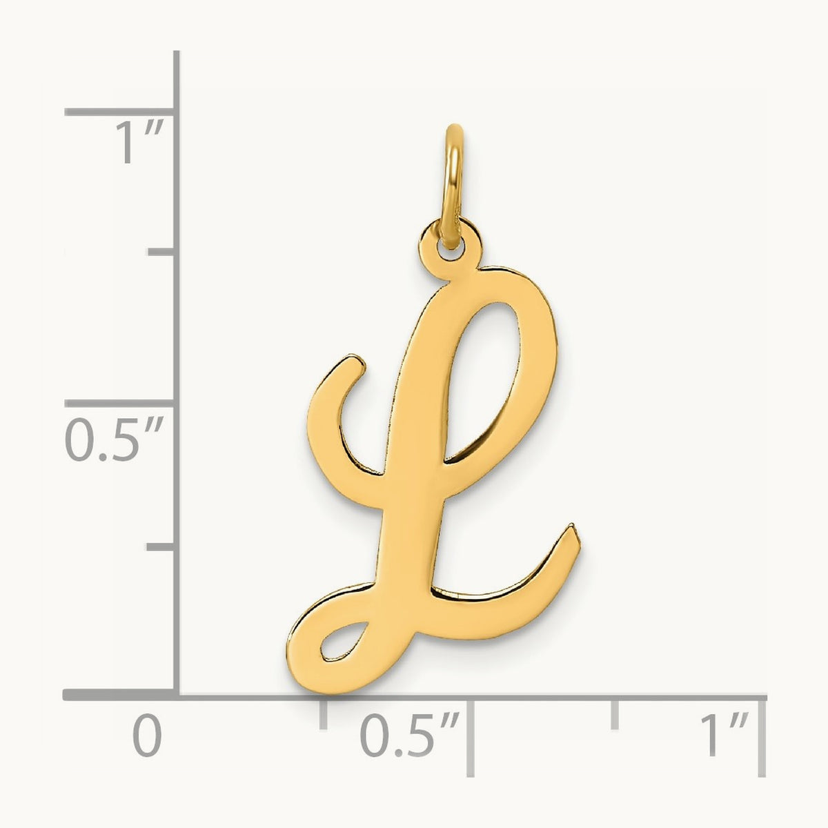 Large Script Initial Charm — 14K Yellow Gold, L